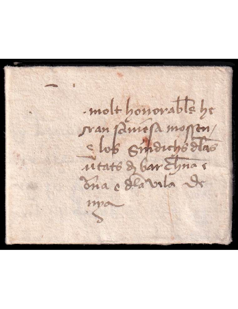 1390 circa. (23 MAR) Sicilia (Italia) a los “síndicos de las ciudades de Barcelona y Girona”. Extensa carta escrita en catalán e