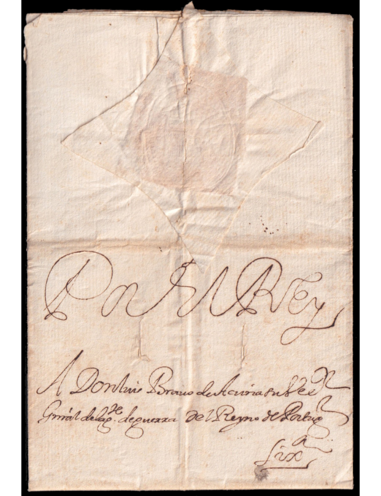 1607 (28 ABR) Aranjuez a Lisboa (Portugal). Carta Real Fda. “Yo el Rey” (Felipe III) con indicación mns. “Por el Rey” en el fren