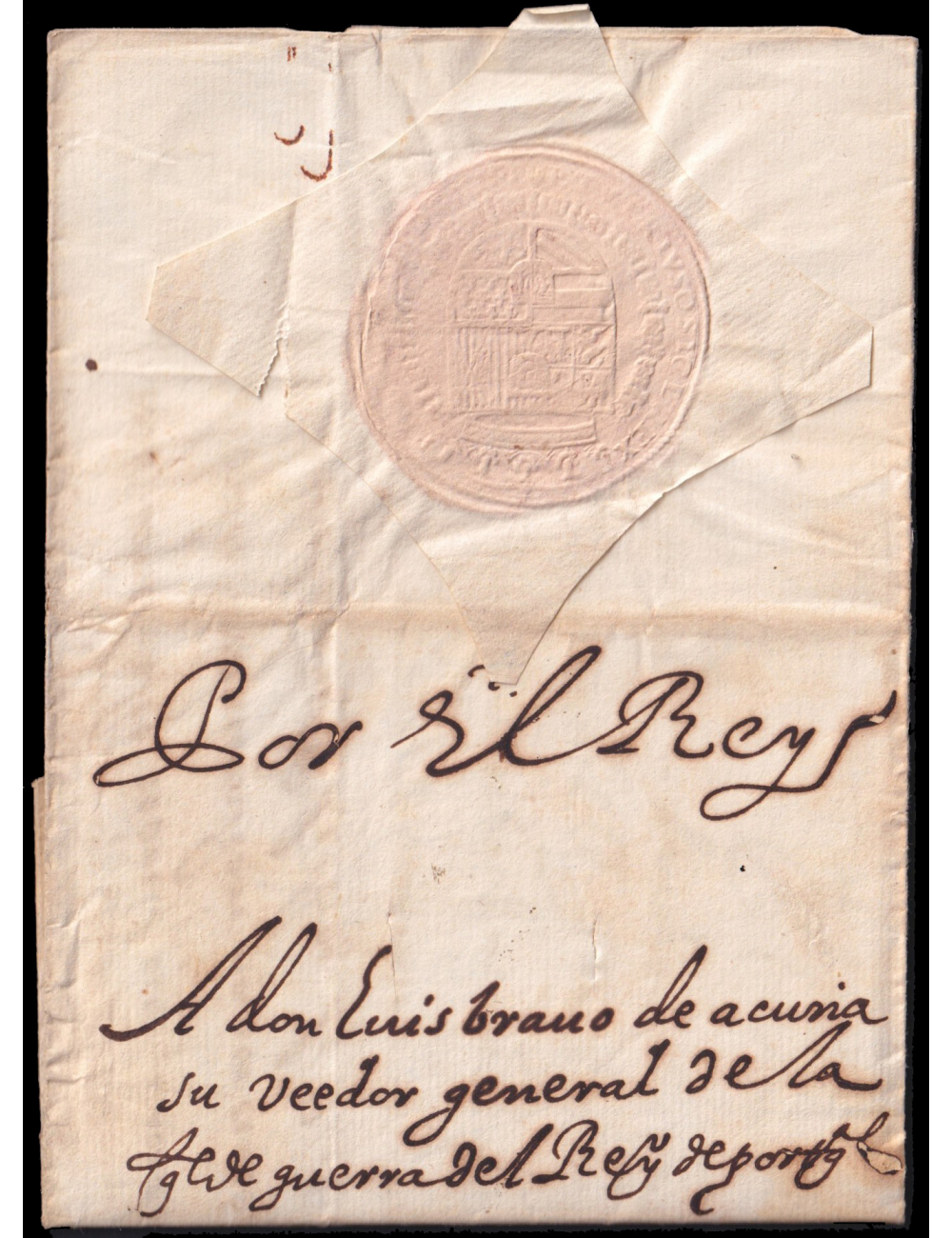 1607 (26 JUN) Valladolid a Portugal. Carta Real Fda. “Yo el Rey” (Felipe III) con indicación mns. “Por el Rey” en el frente y se